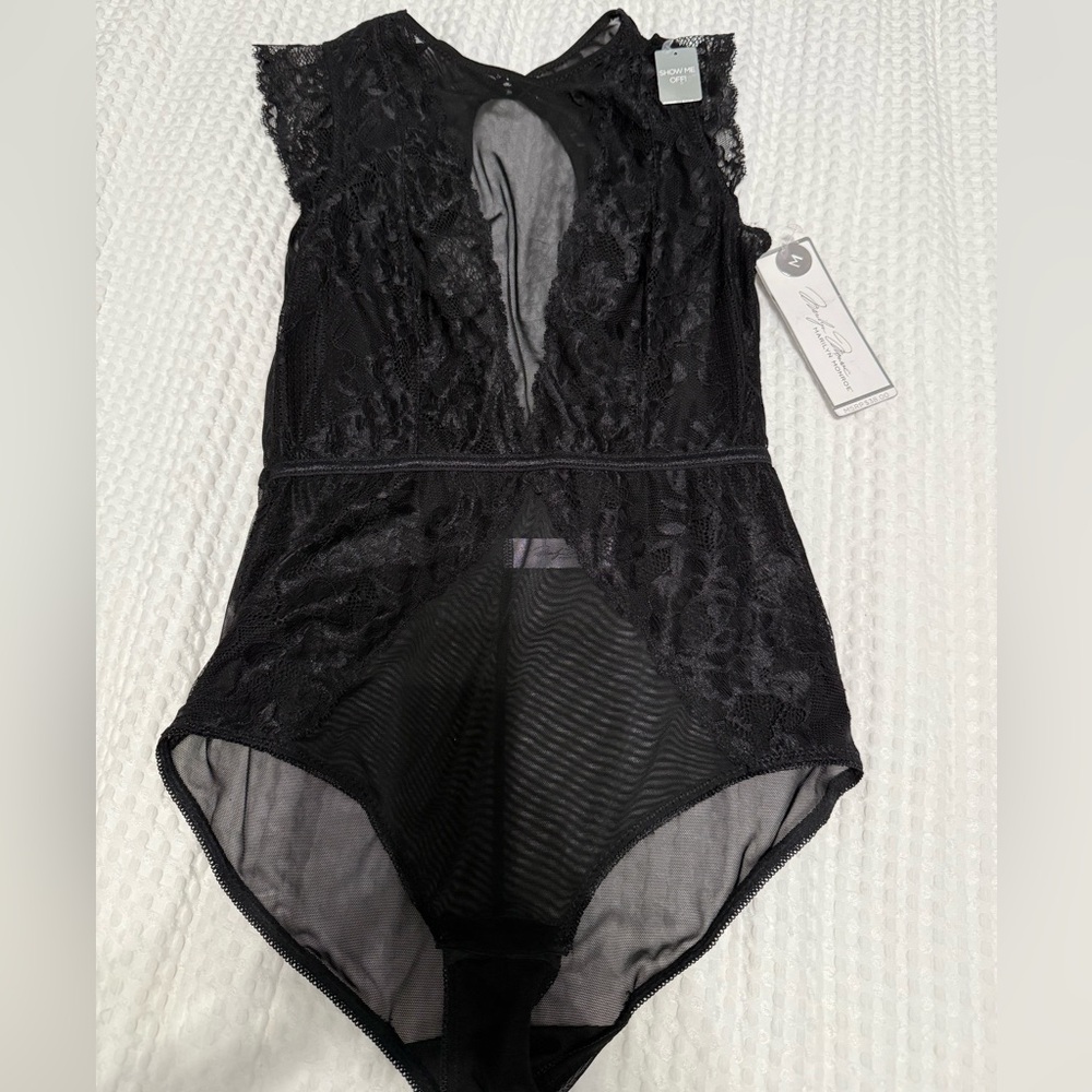 Black Elegant Lace Bodysuit Lingerie